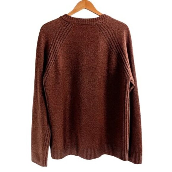 Wills Huckberry Rust 2-Button Henley Wool Cashmere Sweater - Picture 2 of 5